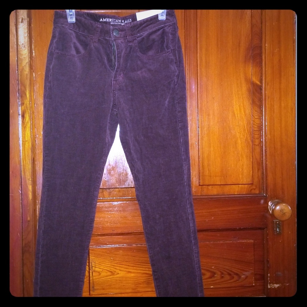 Maroon corduroy jeggings
